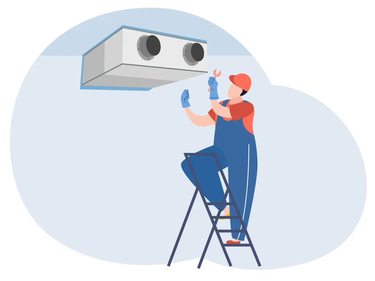 Instalarea recuperatorului de caldura de uz casnic pana la 200 m.cub. 