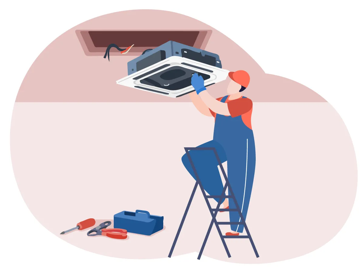 Demontarea unitatii interioare de tip caseta 12000 BTU