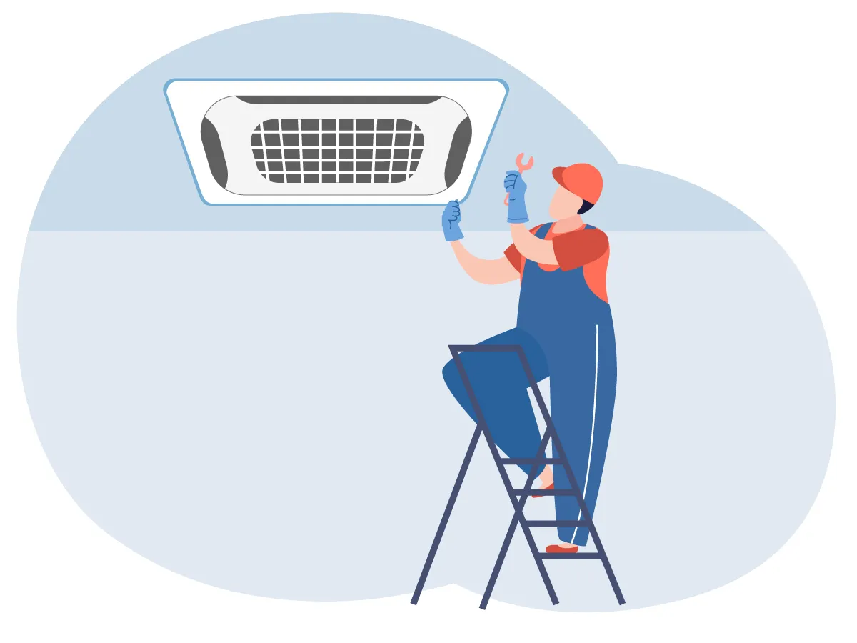 Instalarea unitatii interioare de tip caseta 30000 BTU