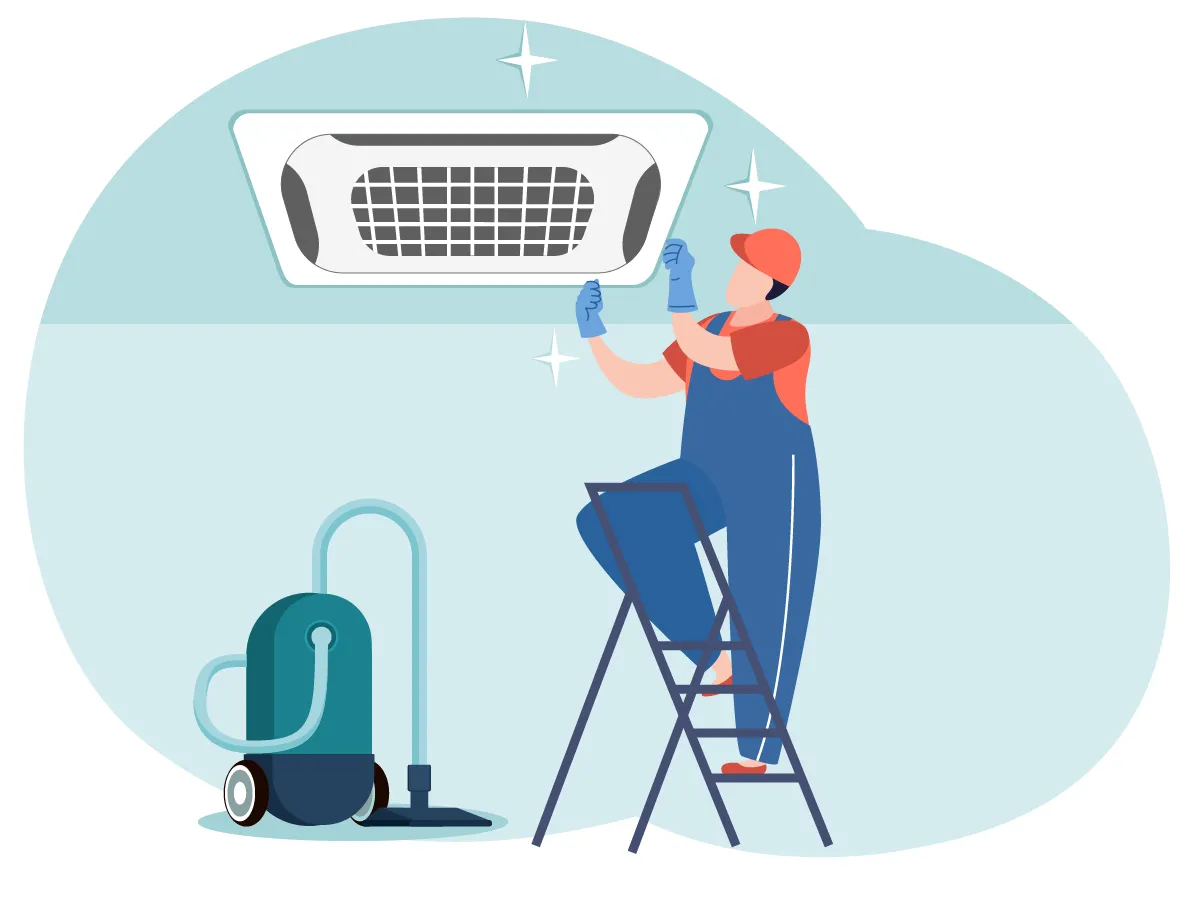 Profilaxia aparatului de aer conditionat de tip caseta 12000 BTU