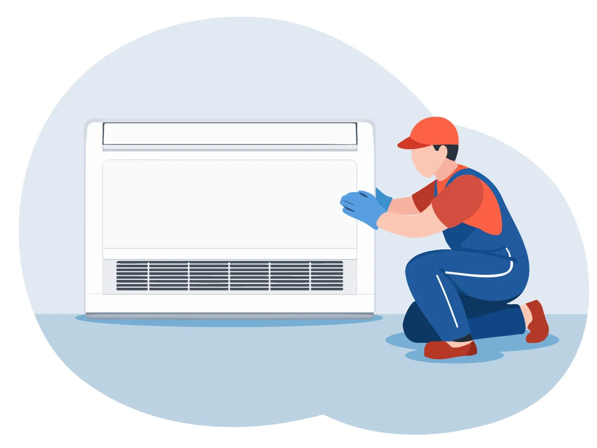 Instalarea unitatii interioare de tip consola 24000 BTU