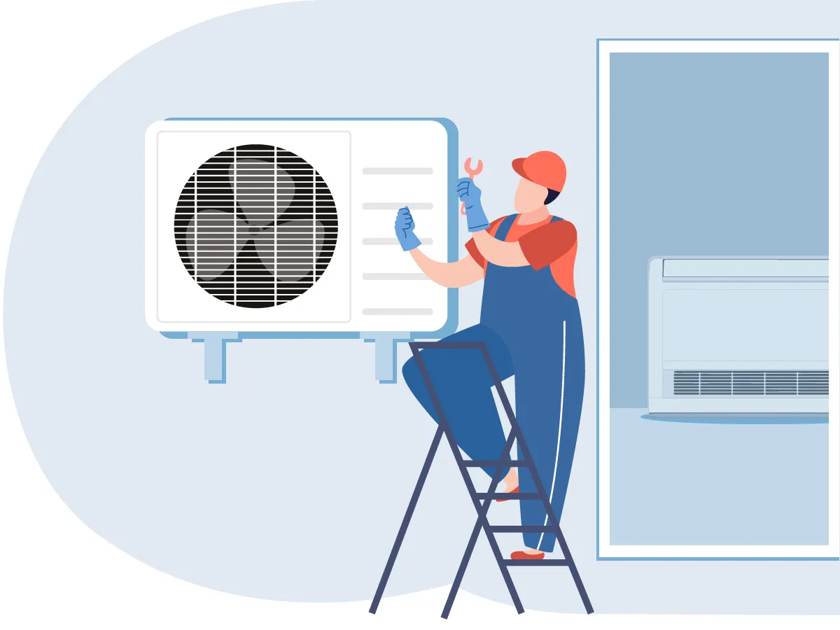 Instalarea unitatii exterioare de tip consola 9000 BTU