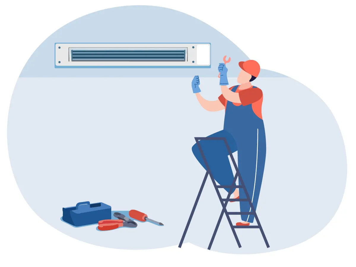 Instalarea unitatii interioare de tip canal slim 24000 BTU