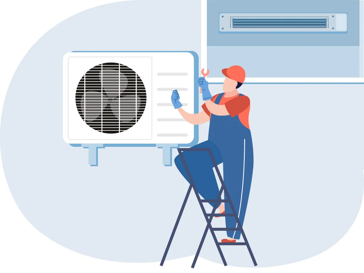 Instalarea unitatii exterioare de tip canal slim 9000 BTU