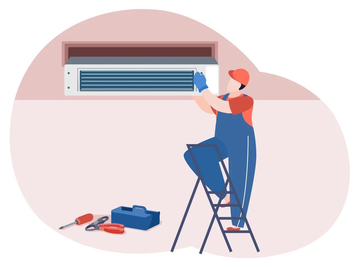 Demontarea unitatii interioare de tip canal 9000 BTU