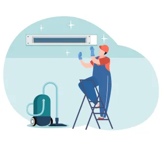 Profilaxia aparatului de aer conditionat de tip canal slim 9000 BTU