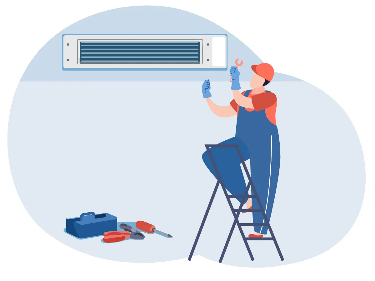 Instalarea unitatii interioare de tip canal 36000 BTU