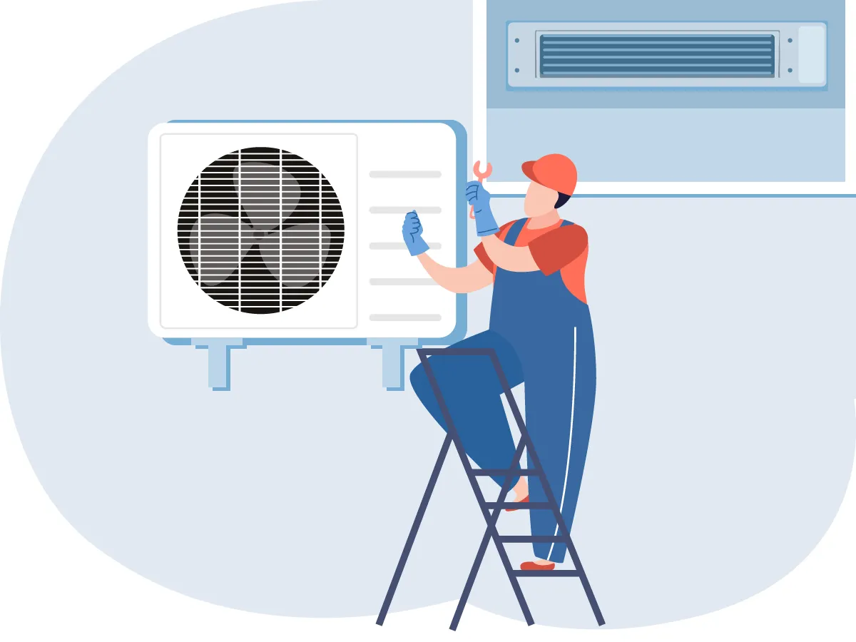 Instalarea unitatii exterioare de tip canal 9000 BTU