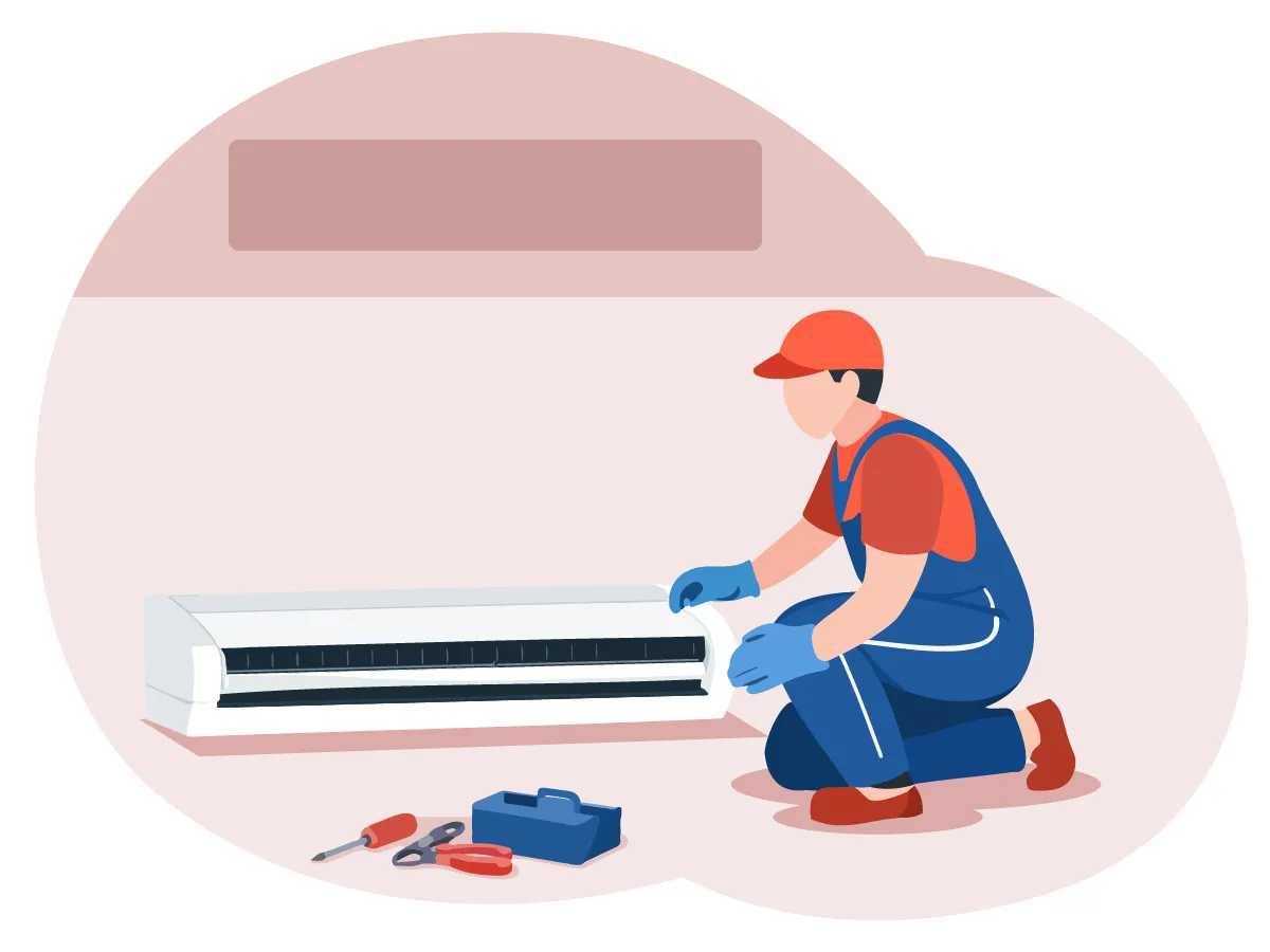 Demontarea unitatii interioare de tip podea, tavan 48000 BTU