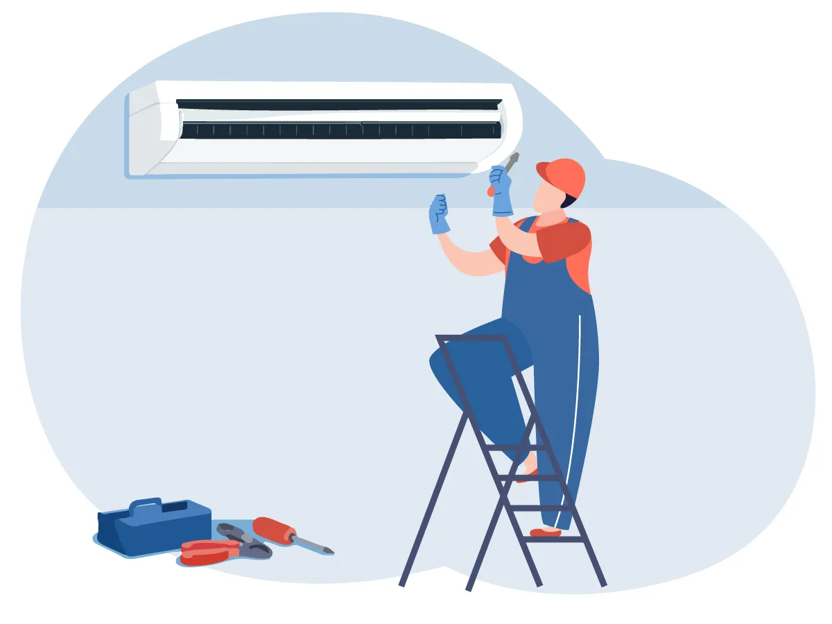 Instalarea unitatii interioare de tip podea, tavan 42000 BTU