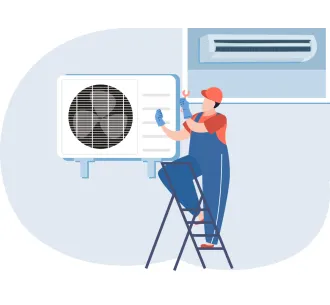 Instalarea unitatii exterioare de tip podea, tavan 30000 BTU