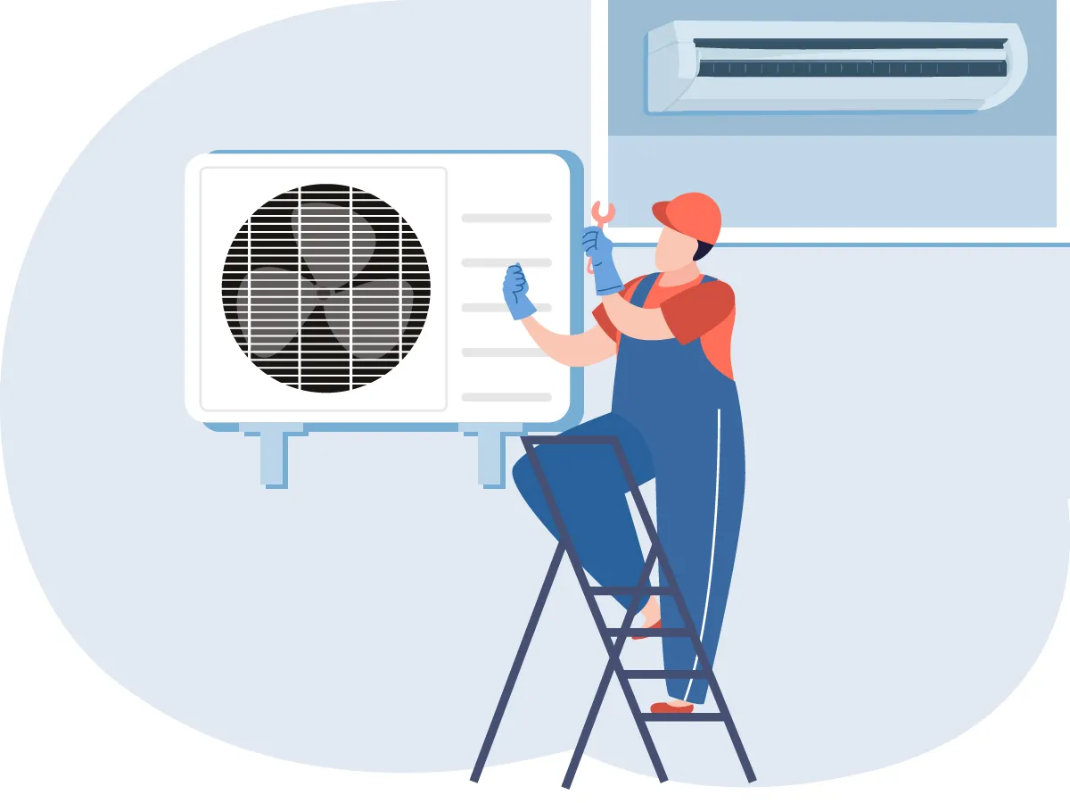 Instalarea unitatii exterioare de tip podea, tavan 36000 BTU