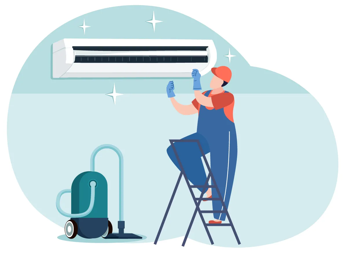 Profilaxia aparatului de aer conditionat de tip podea, tavan 12000 BTU