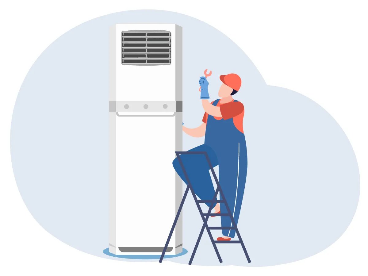 Demontarea sau instalarea unitatii interioare de tip coloana 