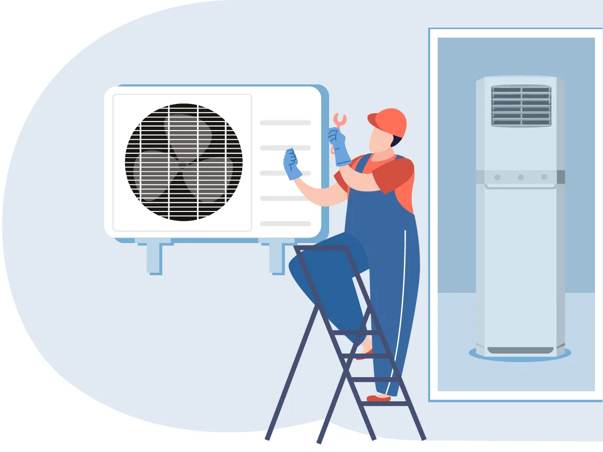 Demontarea sau instalarea unitatii exterioare de tip coloana 