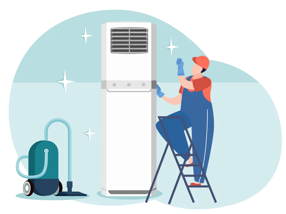 Profilaxia aparatului de aer conditionat de tip coloana 