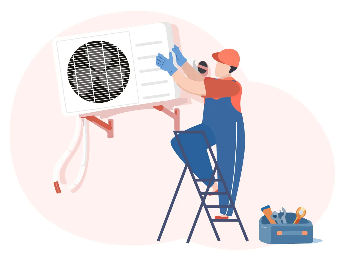 Demontarea unitatii exterioare 9000 BTU