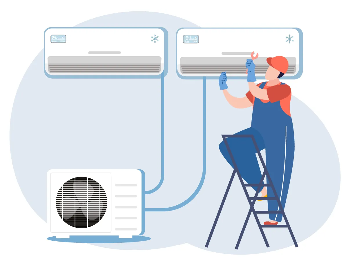 Instalarea standard sistemelor de tip multi-split cu 2 conexiuni 