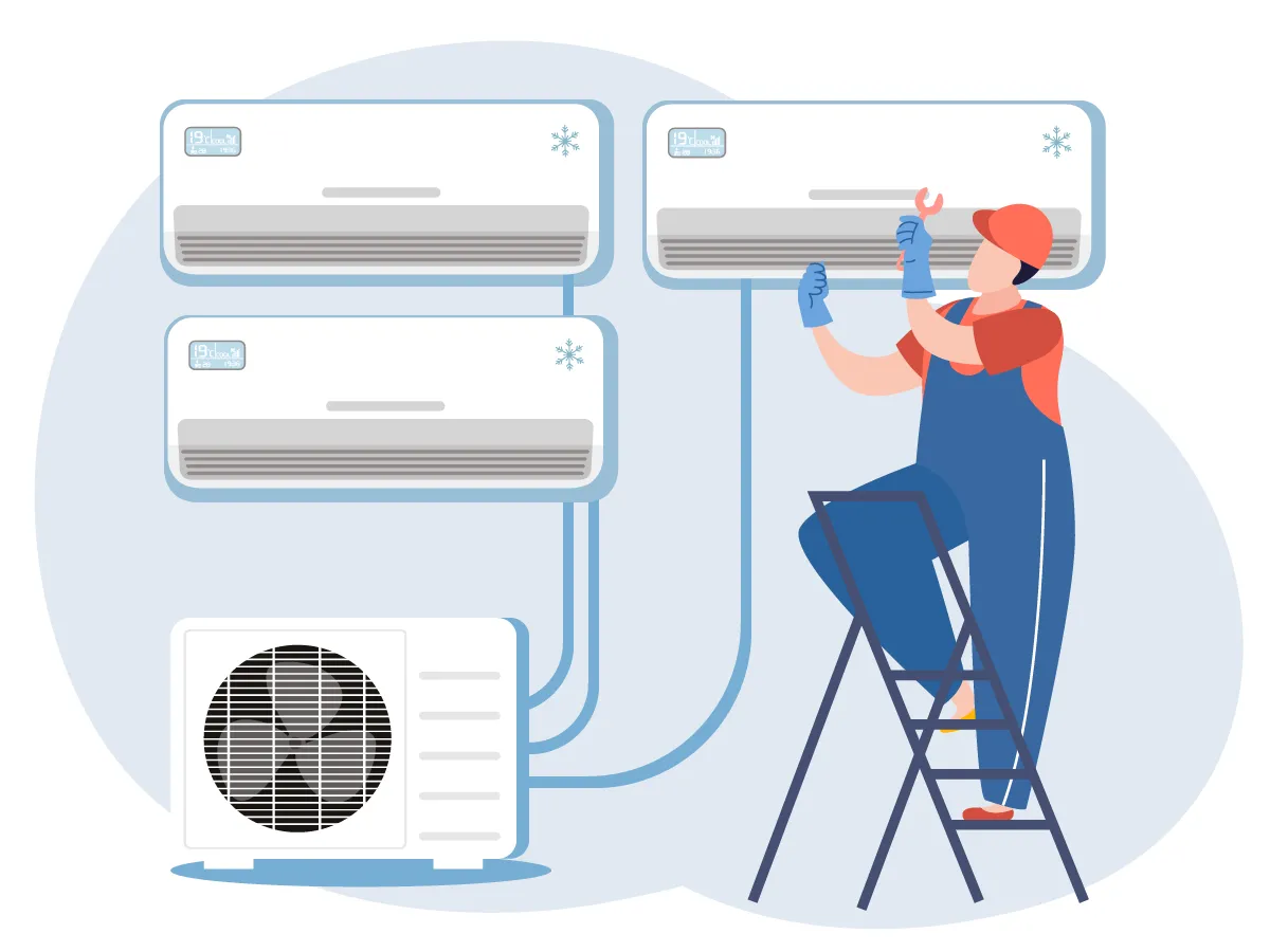 Instalarea standard sistemelor de tip multi-split cu 3 conexiuni 
