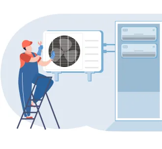 Demontarea sau instalarea unitatii exterioare de tip multi-split cu 2 conexiuni 