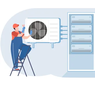 Demontarea sau instalarea unitatii exterioare de tip multi-split cu 4 conexiuni 