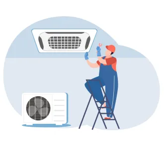 Instalarea standard conditionerelor de tip caseta 12000 BTU (3,1 - 4,1 kW)