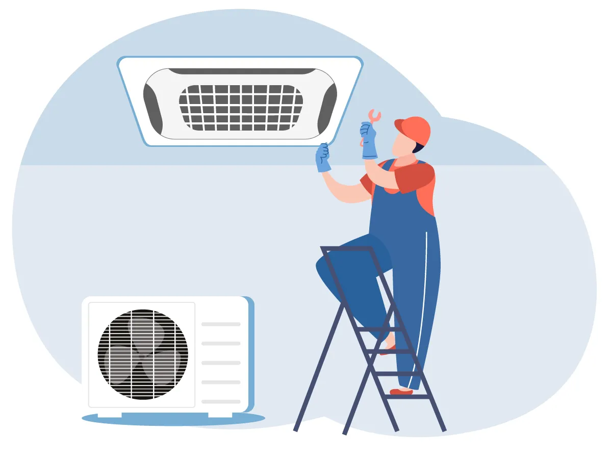 Instalarea standard conditionerelor de tip caseta 60000 BTU (16,0 - 19,0 kW)