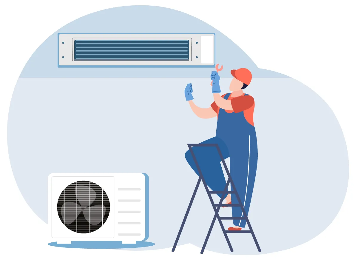 Instalarea standard conditionerelor de tip canal 18000 BTU (5,0 - 6,1 kW)