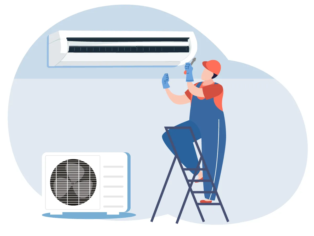 Instalarea standard conditionerelor de tip podea, tavan 24000 BTU (6,2 - 7,2 kW)