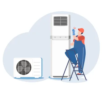 Instalarea standard a aparatului de aer conditionat de tip coloana 