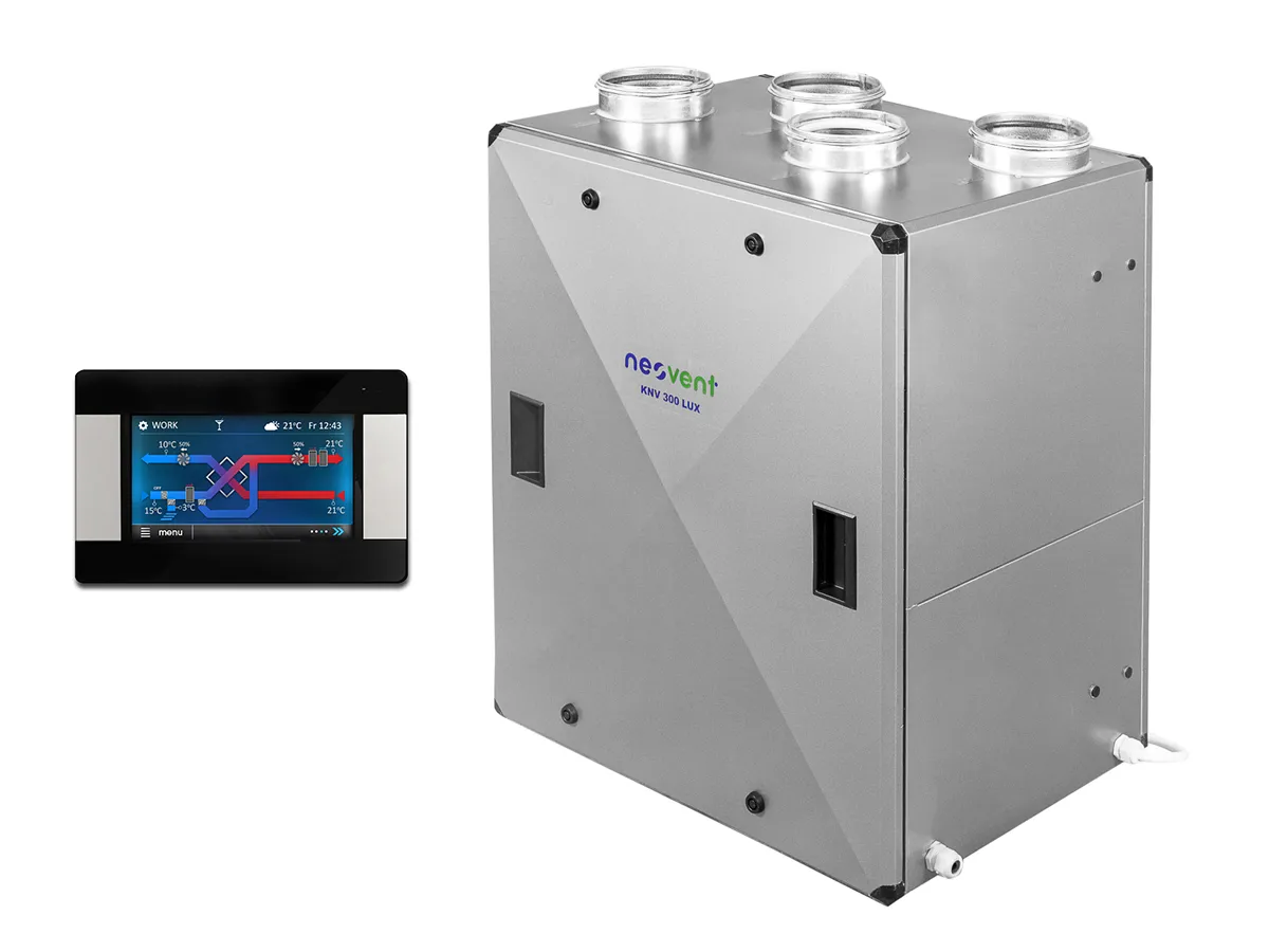 Recuperator de aer cu sistem de ventilație de perete NEOVENT KNV LUX (debit de aer 300 m³/h)