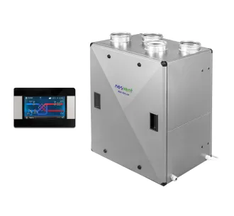 Recuperator de aer cu sistem de ventilație de perete NEOVENT KNV LUX (debit de aer 840 m³/h)