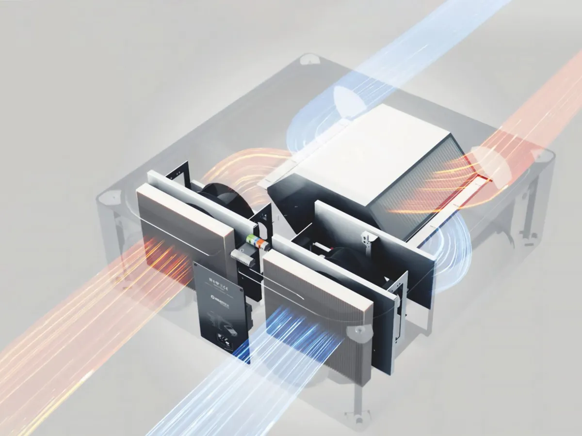 Противоточные теплообменники на рекуператоре воздуха с системой вентиляцией Heatpex ARIA VITALE MVHR SILVER