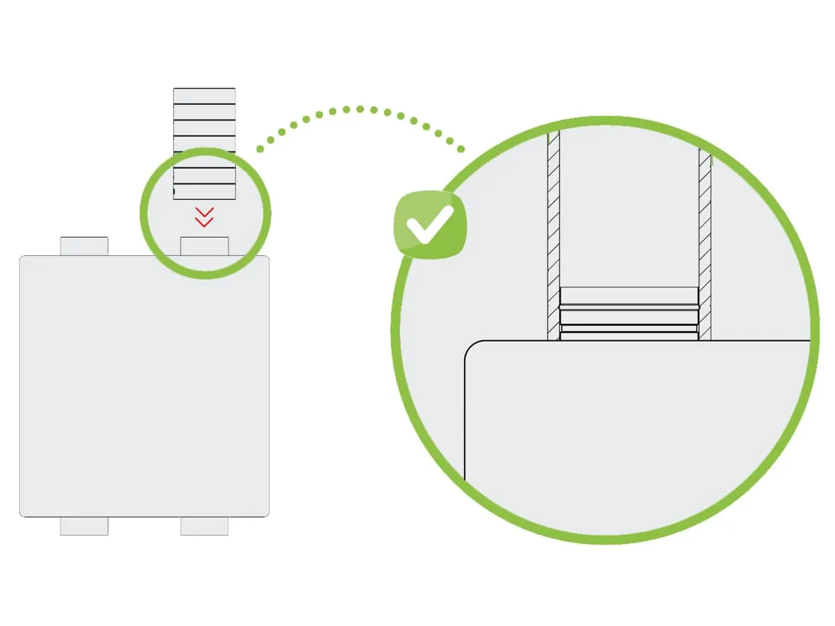 Установка трубы изолированной Heatpex ARIA ADURO на систему вентиляции