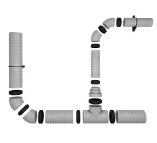 Различные варианты изолированных труб Heatpex ARIA ADURO для системы вентиляции