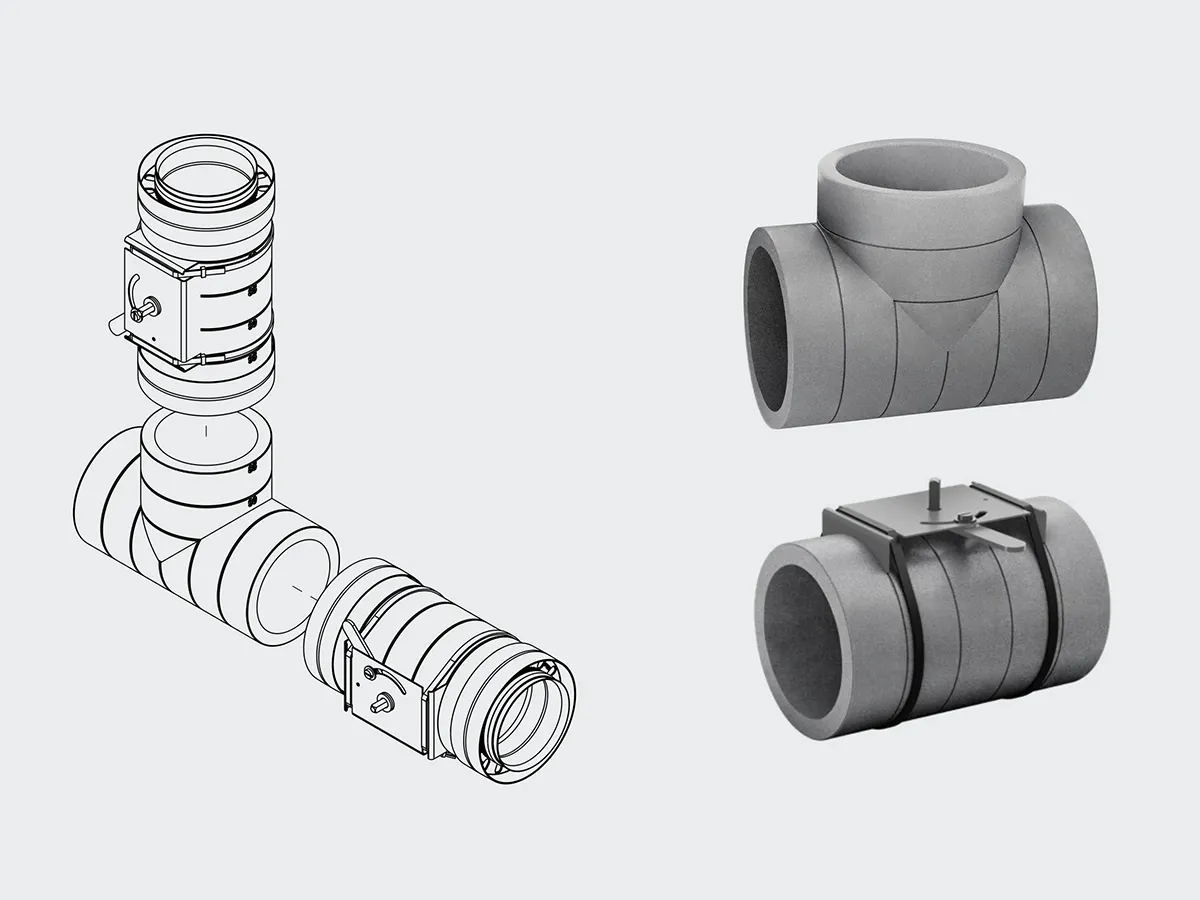 Пример использования тройника Heatpex ARIA ADURO для вентиляции