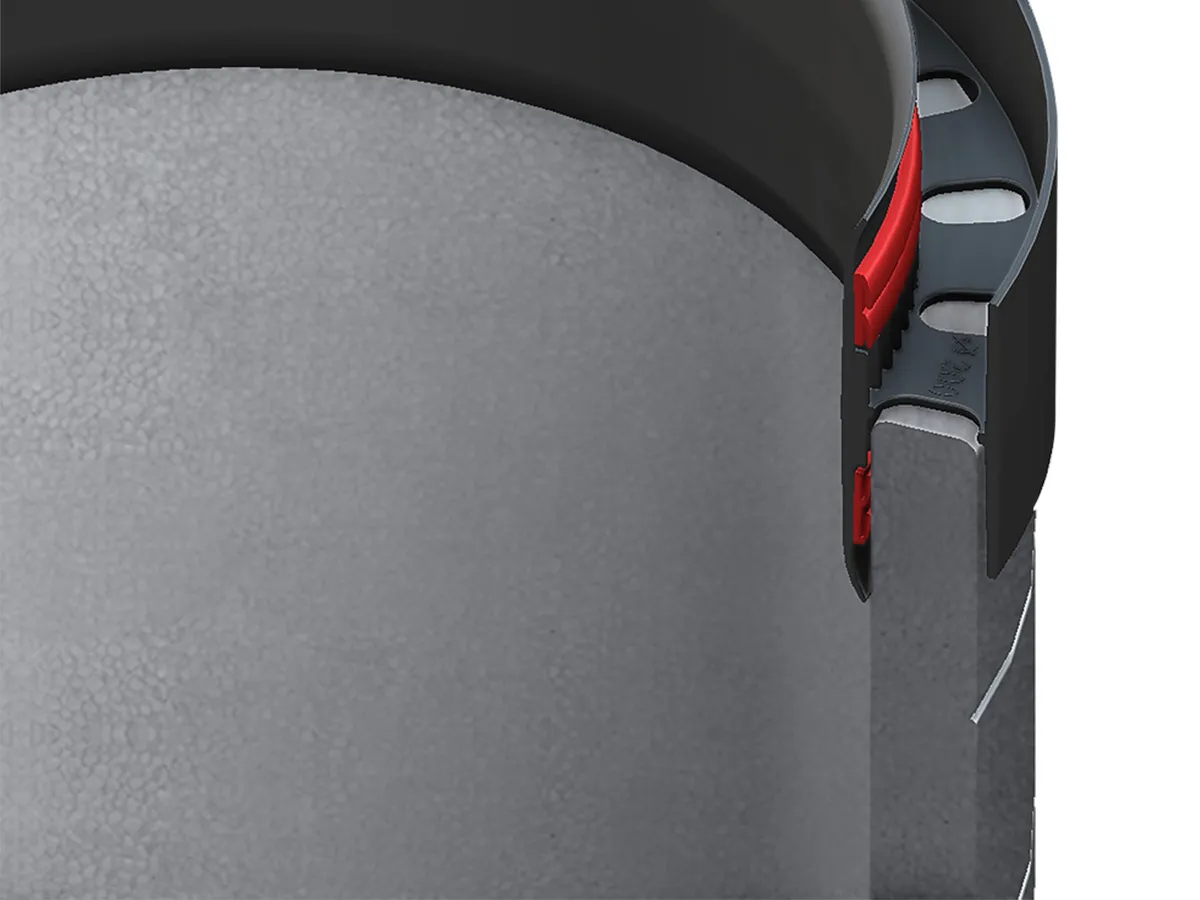 Conector izolat Heatpex ARIA ADURO Ø125 mm pentru ventilație, vedere de aproape