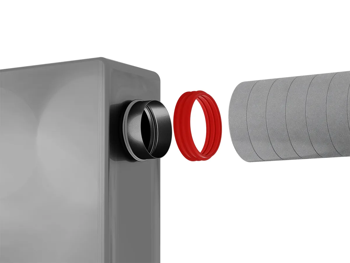 Example of connecting the MVHR adapter Heatpex ARIA ADURO