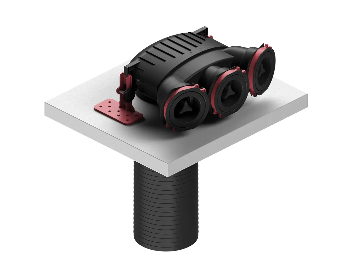 Variantă de montare a plenum box-ului Heatpex CONNECT