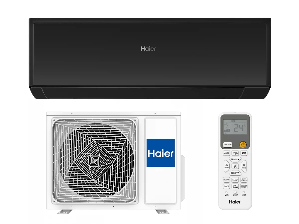 Conditioner HAIER REVIVE 9000 BTU Black  unitate exterioară și interioara 