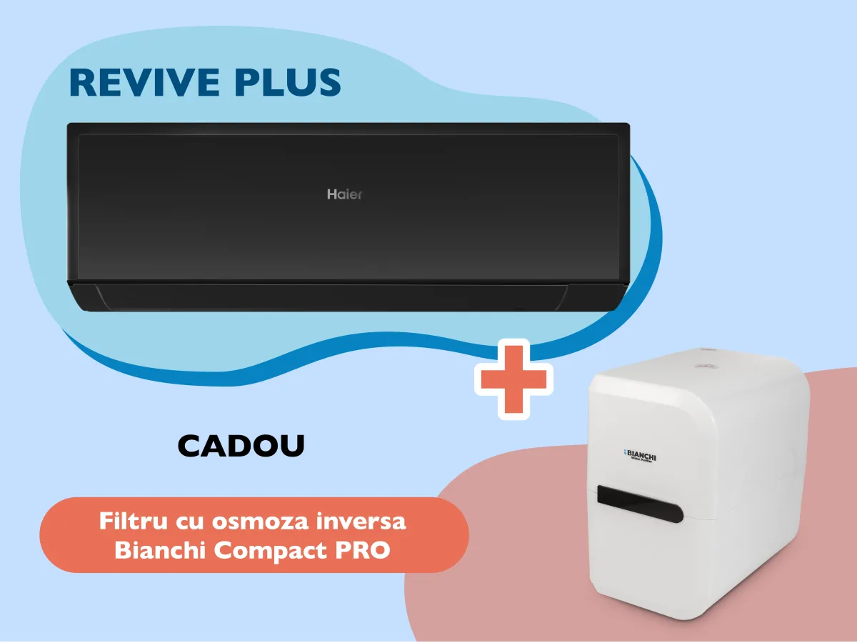 Conditioner HAIER REVIVE 12000 BTU Black  unitate exterioară și interioara 