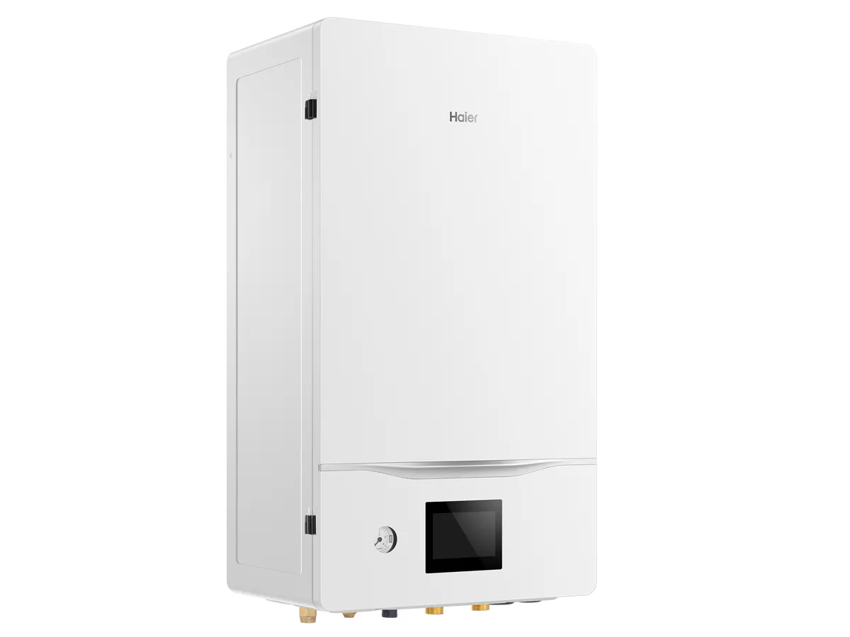 Unitate interioară a sistemului split aer-apă cu pompă de căldură Haier Extra, vedere laterală