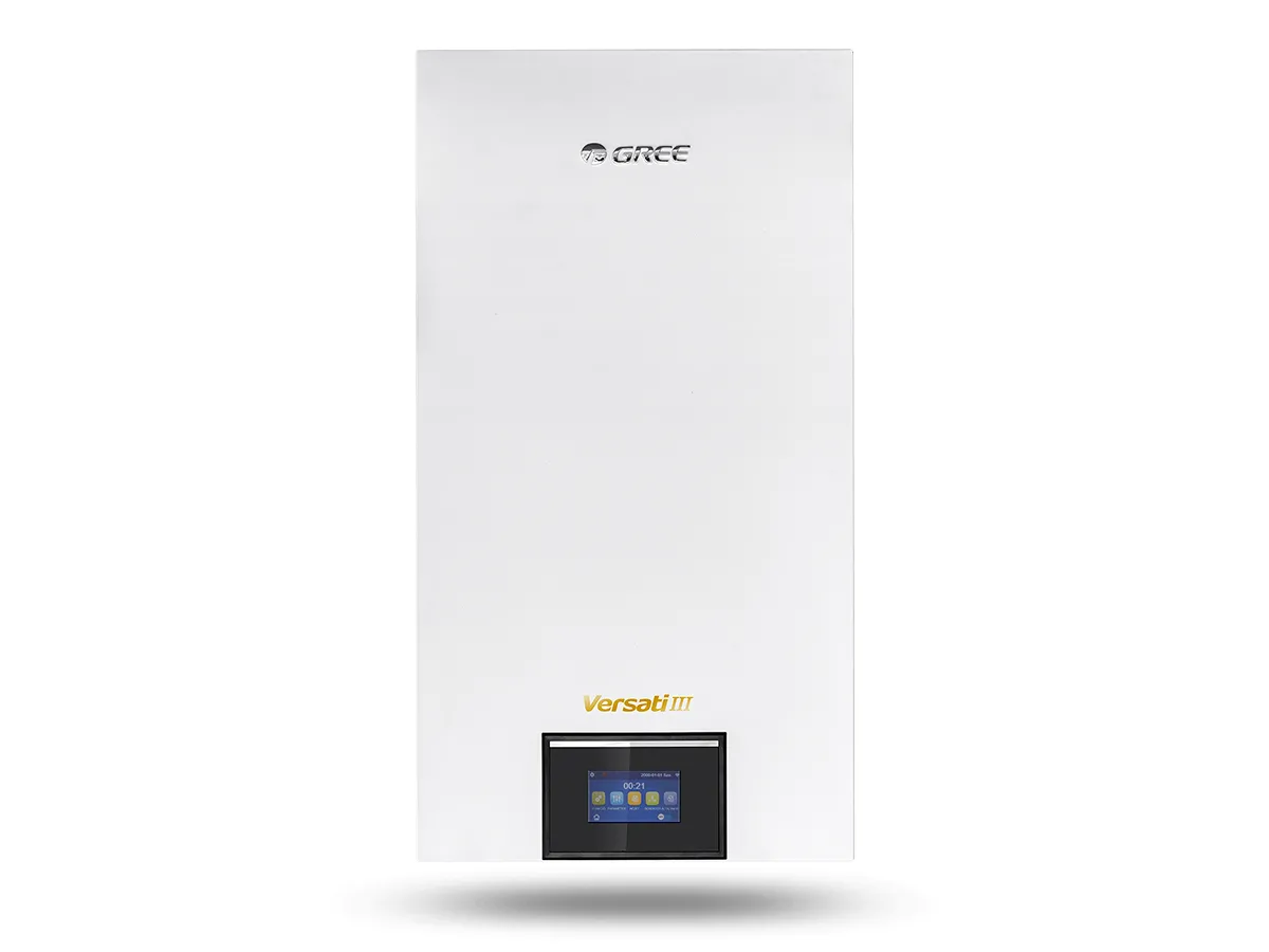 Unitate interioară a sistemului split aer-apă cu pompă de căldură Gree Versati III, vedere frontală