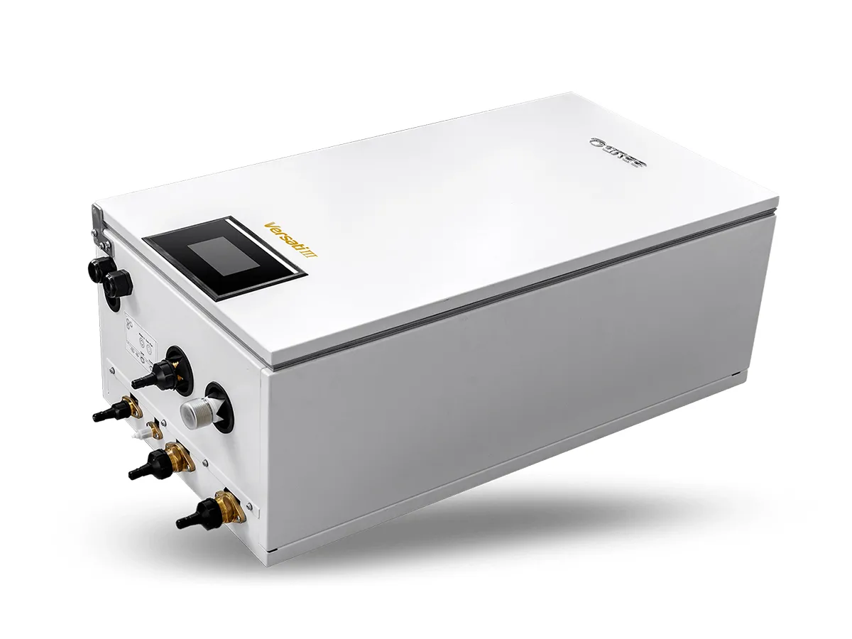 Unitate interioară a sistemului split aer-apă cu pompă de căldură Gree Versati III, vedere de jos