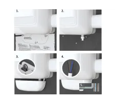 Schema de instalare a unei pompe pentru evacuarea condensului de sub unitatea split SORRISO,